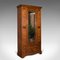 Antique English Victorian Pitch Pine Wardrobe with Dressing Mirror, 1900 1