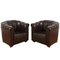 French Leather Club Chairs, 1950s, Set of 2, Image 1