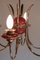 Mid-Century Italian Red Murano Glass Chandelier in the Style of Gio Ponti, 1950s, Image 5