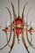 Mid-Century Italian Red Murano Glass Chandelier in the Style of Gio Ponti, 1950s, Image 13
