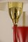 Mid-Century Italian Red and Gold 6-Light Chandelier from Stilnovo, 1950s 8