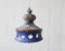 Blue Ceramic Pendant Lamp from Aka Electric, Germany, 1970s, Image 1