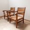 Fauteuils Mid-Century en Jonc, France, Set de 2 12