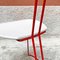 Italienischer Mid-Century Modern Stuhl aus Rotem und Weißem Metall, 1980er 5