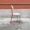 Italienischer Mid-Century Modern Stuhl aus Rotem und Weißem Metall, 1980er 3