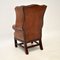 Child-Size Antique Leather & Mahogany Wing Back Armchair, Image 7