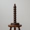 Französische Mid-Century Holz Tischlampe im Stil von Charles Dudouyt 1