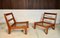 Low Scandinavian Solid Teak Easy Chairs, 1960s, Set of 2 3