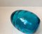 Ovoid Turquoise Glass Vase with Optical Stripes by Holmegaard, 1950s 5