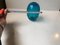 Ovoid Turquoise Glass Vase with Optical Stripes by Holmegaard, 1950s, Image 7
