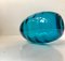 Ovoid Turquoise Glass Vase with Optical Stripes by Holmegaard, 1950s 3