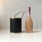 Vintage Scandinavian Champagne Cooler in Faux Leather, Rattan and Brass, 1960s, Image 4