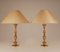 Antique Gilt Bronze Table Lamps Converted Church Altar Candleholders, Set of 2 1