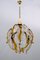 Mid-Century Modern Pendant Lamp in Amber Murano Glass and Brass, Italy, 1970s 9