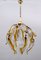 Mid-Century Modern Pendant Lamp in Amber Murano Glass and Brass, Italy, 1970s 1