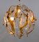 Mid-Century Modern Pendant Lamp in Amber Murano Glass and Brass, Italy, 1970s 4