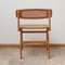 Mid-Century Wood and Cane Desk Chair by Roger Landault, Image 5