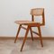 Mid-Century Wood and Cane Desk Chair by Roger Landault, Image 3