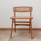 Mid-Century Wood and Cane Desk Chair by Roger Landault 1