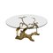 French Sculptural Brass and Glass Coffee Table by Willy Daro, 1970s, Image 1