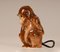 Deutsche Art Deco Tierfiguren Affe Duftlampe und Tischlampe mit Glasaugen 5