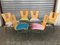 Stackable Metal and Wood Chairs, 1990s, Set of 6 1
