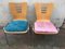 Metal and Wood Stackable Chairs with New Upholstery, 1990s, Set of 2, Image 1