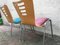 Metal and Wood Stackable Chairs with New Upholstery, 1990s, Set of 2 3