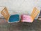 Metal and Wood Stackable Chairs with New Upholstery, 1990s, Set of 2, Image 2