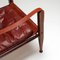 Safari Chairs in Oxblood Leather by Kaare Klint for Rud. Rasmussen, Denmark, 1950s, Set of 2 11