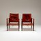 Safari Chairs in Oxblood Leather by Kaare Klint for Rud. Rasmussen, Denmark, 1950s, Set of 2 1