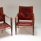 Safari Chairs in Oxblood Leather by Kaare Klint for Rud. Rasmussen, Denmark, 1950s, Set of 2 7