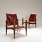 Safari Chairs in Oxblood Leather by Kaare Klint for Rud. Rasmussen, Denmark, 1950s, Set of 2 6