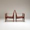 Chaises Safari en Cuir Oxblood par Kaare Klint pour Rud. Rasmussen, Danemark, 1950s, Set de 2 3