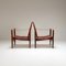 Safari Chairs in Oxblood Leather by Kaare Klint for Rud. Rasmussen, Denmark, 1950s, Set of 2 3