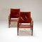 Safari Chairs in Oxblood Leather by Kaare Klint for Rud. Rasmussen, Denmark, 1950s, Set of 2 8