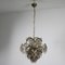 Chandelier with Nickel-Plated Metal Frame and Tinted Glasses 12