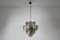 Chandelier with Nickel-Plated Metal Frame and Tinted Glasses 10