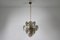 Chandelier with Nickel-Plated Metal Frame and Tinted Glasses, Image 10