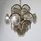 Chandelier with Nickel-Plated Metal Frame and Tinted Glasses 3