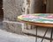 Mesa de centro con madera pintada y patas de metal, Italia, años 50, Imagen 5