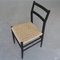 Lackierte Eschenholz Stühle mit Stroh Sitzen von Gio Ponti, 6er Set 6