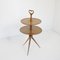 Table with Double Shelf in Lacquered Walnut by Cesare Lacca 1