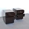 Side Tables with Three Drawers in Lacquered Wood, 1980s, Set of 2 6