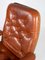 Danish Lounge Chair in Red Leather with Metal Frame, 1960s, Image 4