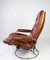 Danish Lounge Chair in Red Leather with Metal Frame, 1960s, Image 6