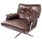 Easy Chair in Patinated Brown Leather by Arne Norell, 1970s, Image 1
