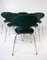 Sedie Ant modello 3101 verde scuro di Arne Jacobsen per Fritz Hansen, anni '60, set di 5, Immagine 8