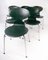 Dunkelgrüne Modell 3101 Ant Stühle von Arne Jacobsen für Fritz Hansen, 1960er, 5er Set 4