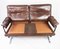Sofá de dos plazas de cuero marrón patinado de Arne Norell, años 70, Imagen 16